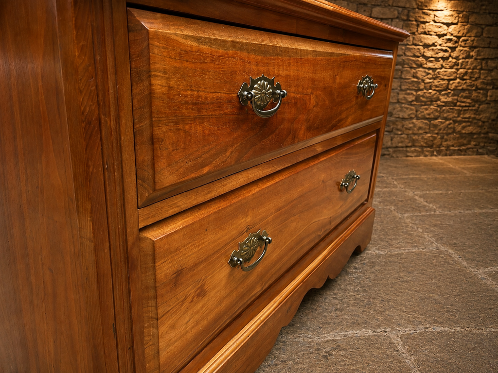 Vintage Solid Wood Two Drawer Chest – Traditional Country House Storage
