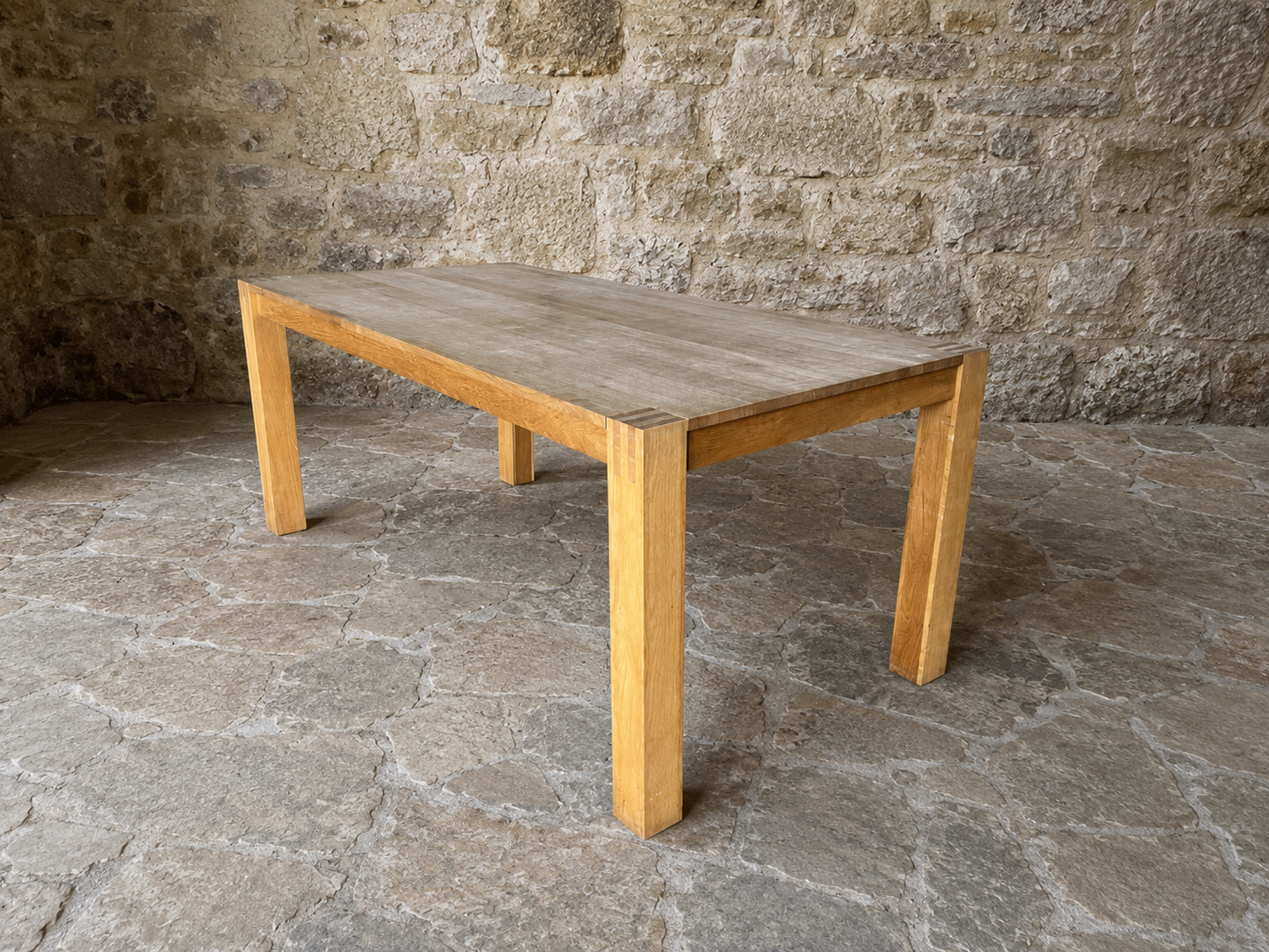 Large Solid Oak Contemporary Dining Table