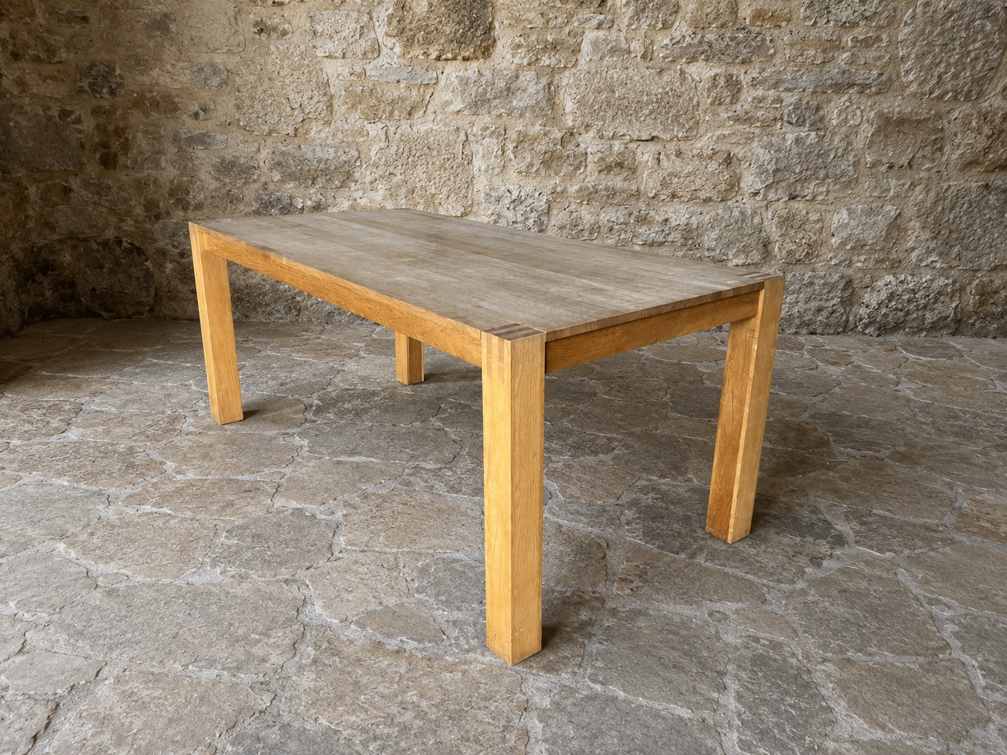 Large Solid Oak Contemporary Dining Table