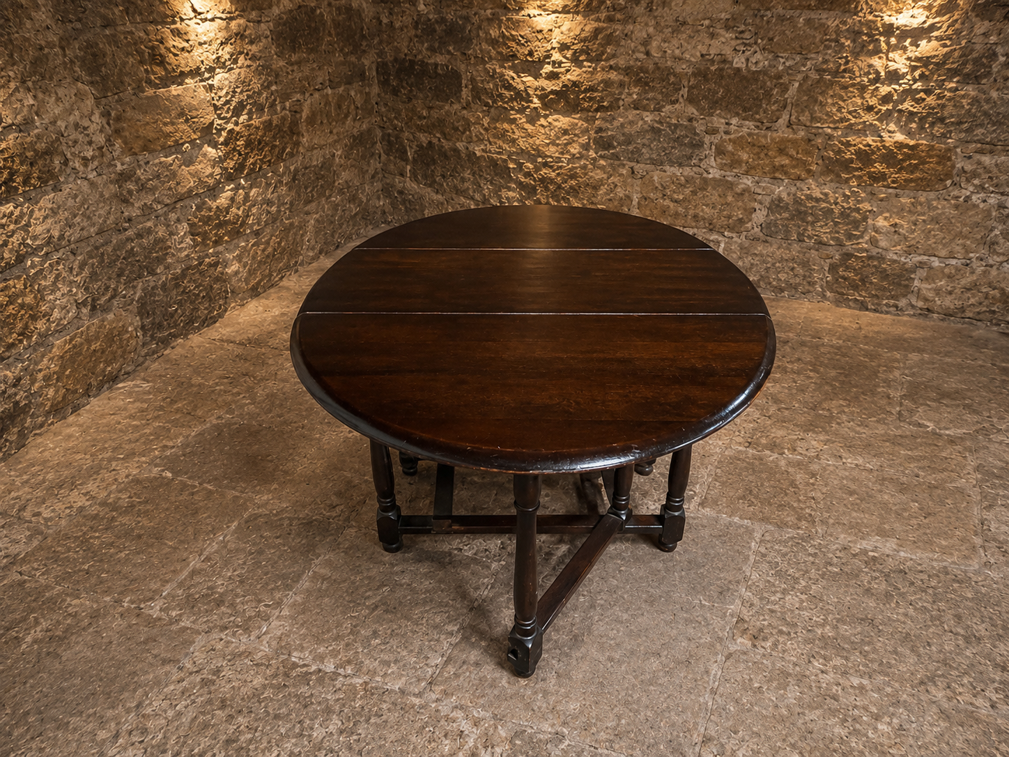 Vintage Mahogany Oval Drop Leaf Gateleg Dining Table | Georgian Style Folding Dining Table | c.1950–1975
