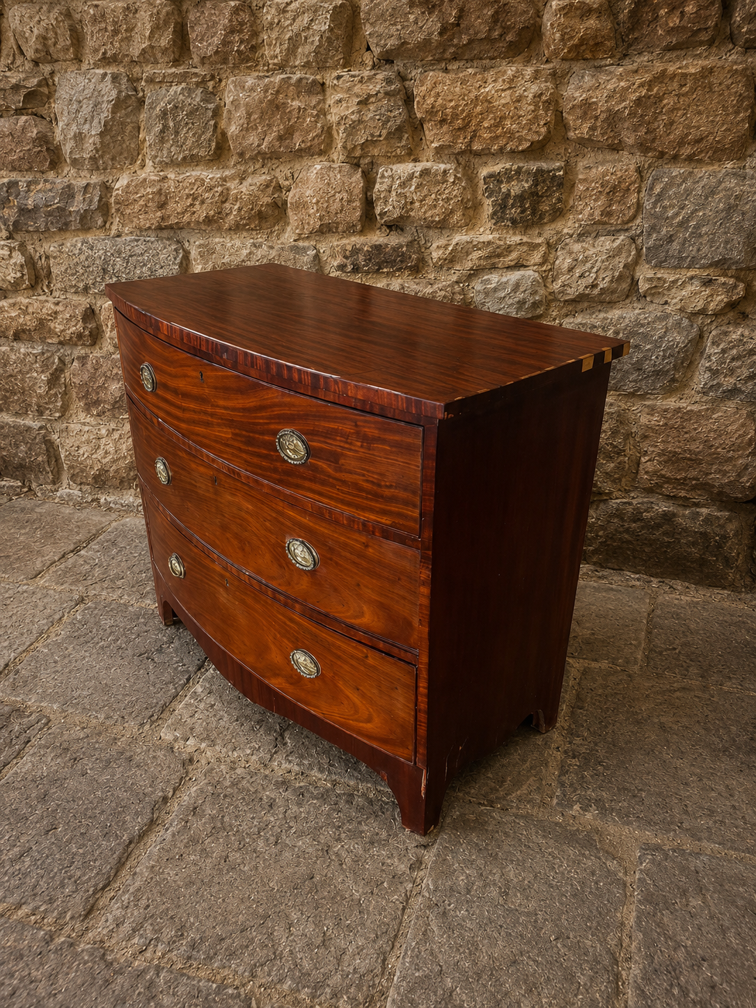 Regency Style Mahogany Bow Front Chest of Drawers c1890–1920
