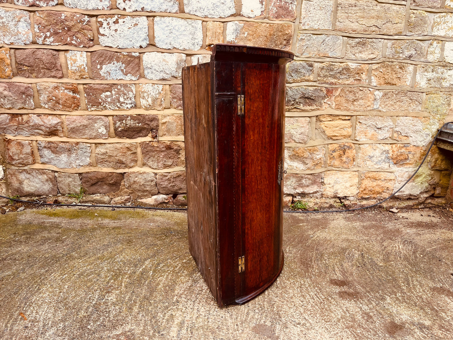 Antique Bow Front Corner Cupboard