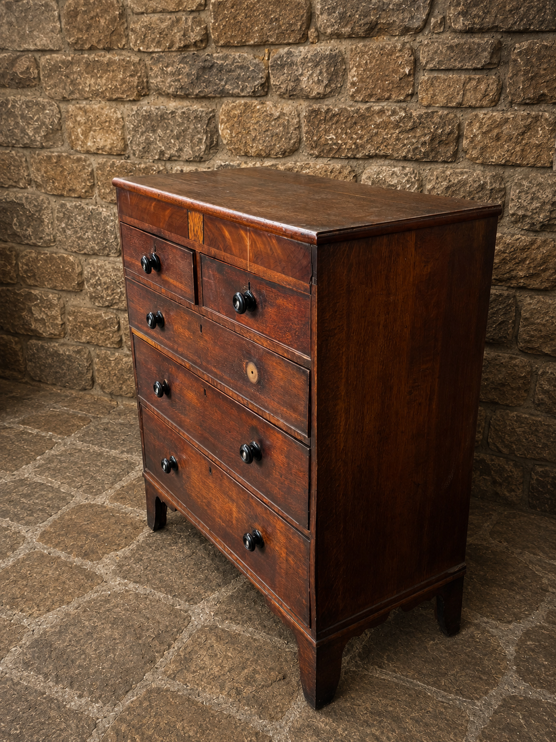 Antique Georgian Mahogany Chest of Drawers – Early 19th Century Country House Chest