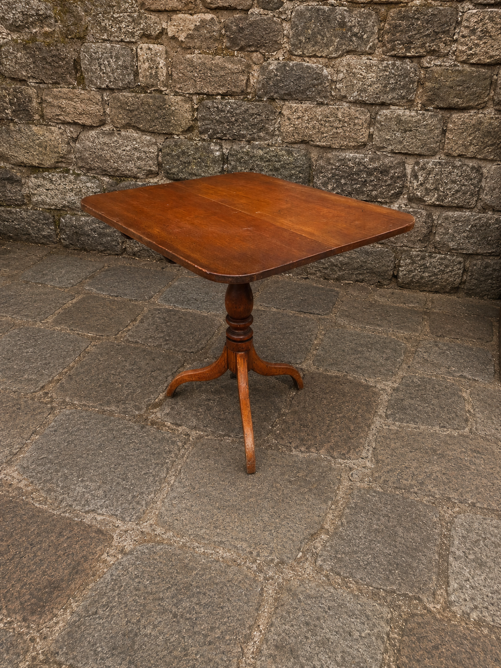 Antique Georgian Style Oak Tilt Top Tripod Table