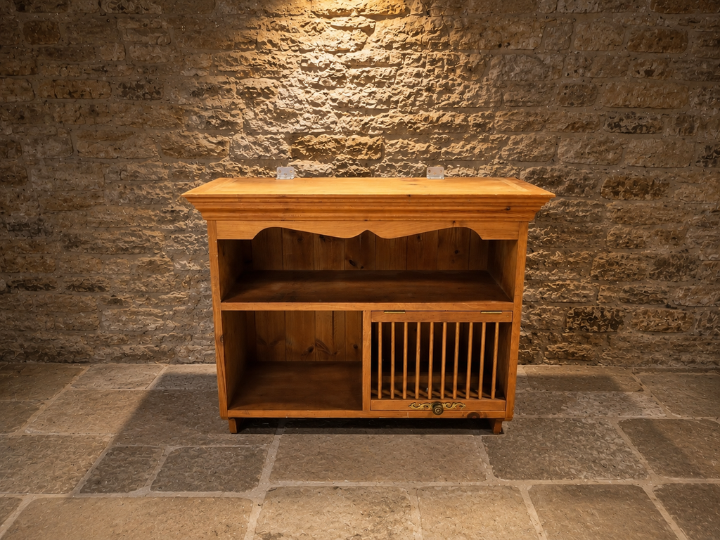 Edwardian Solid Pine Music Cabinet | Antique Record Cabinet | Rustic Storage Cupboard | Circa 1900–1920
