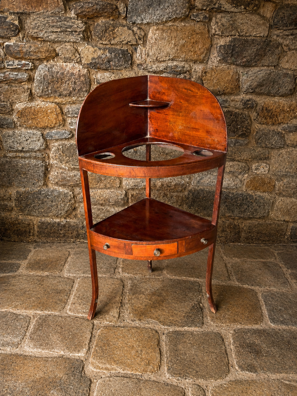 Antique Edwardian Mahogany Corner Washstand – Shaving Stand & Hallway Cabinet