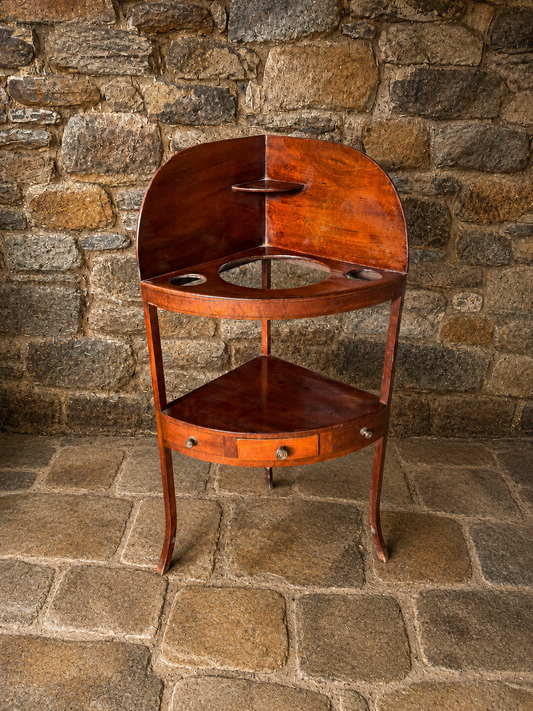 Antique Edwardian Mahogany Corner Washstand – Shaving Stand & Hallway Cabinet