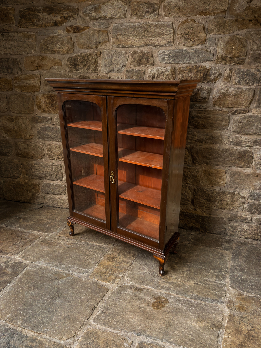 Antique Edwardian Mahogany Glazed Bookcase Display Cabinet | Circa 1900–1915