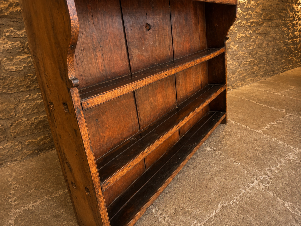 Antique Victorian Oak Open Library Bookcase – Large Country House Bookshelf