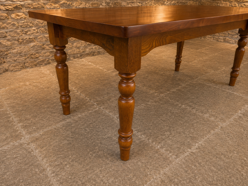Large Solid Oak Refectory Dining Table | Farmhouse Kitchen Table | Rustic Country Dining Table | Seats 6–8