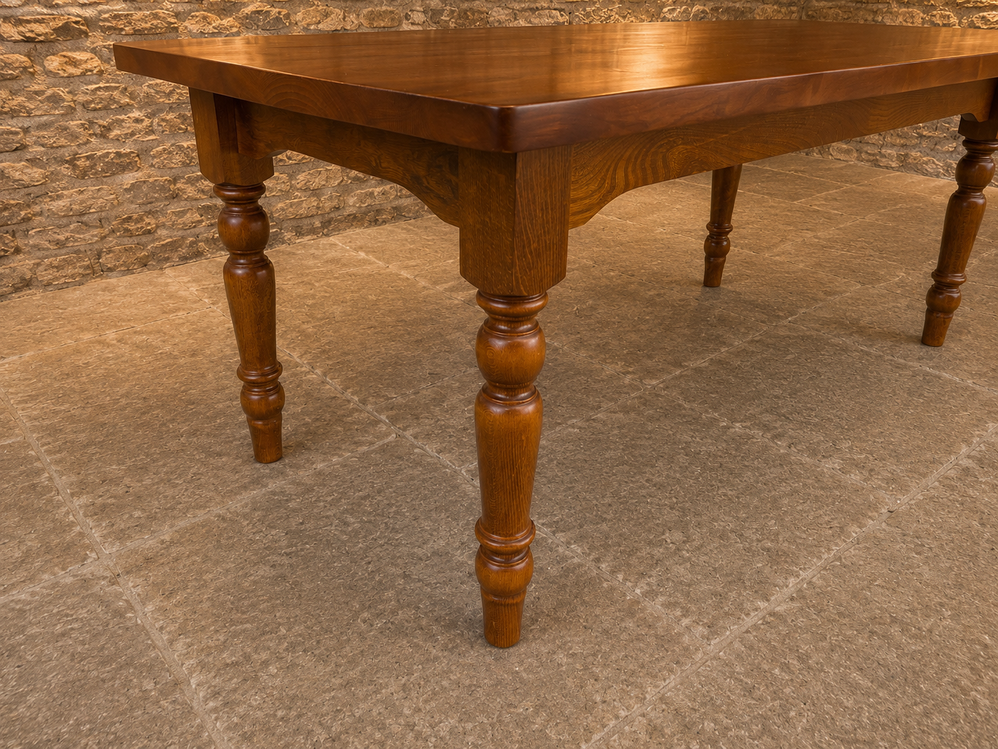 Large Solid Oak Refectory Dining Table | Farmhouse Kitchen Table | Rustic Country Dining Table | Seats 6–8