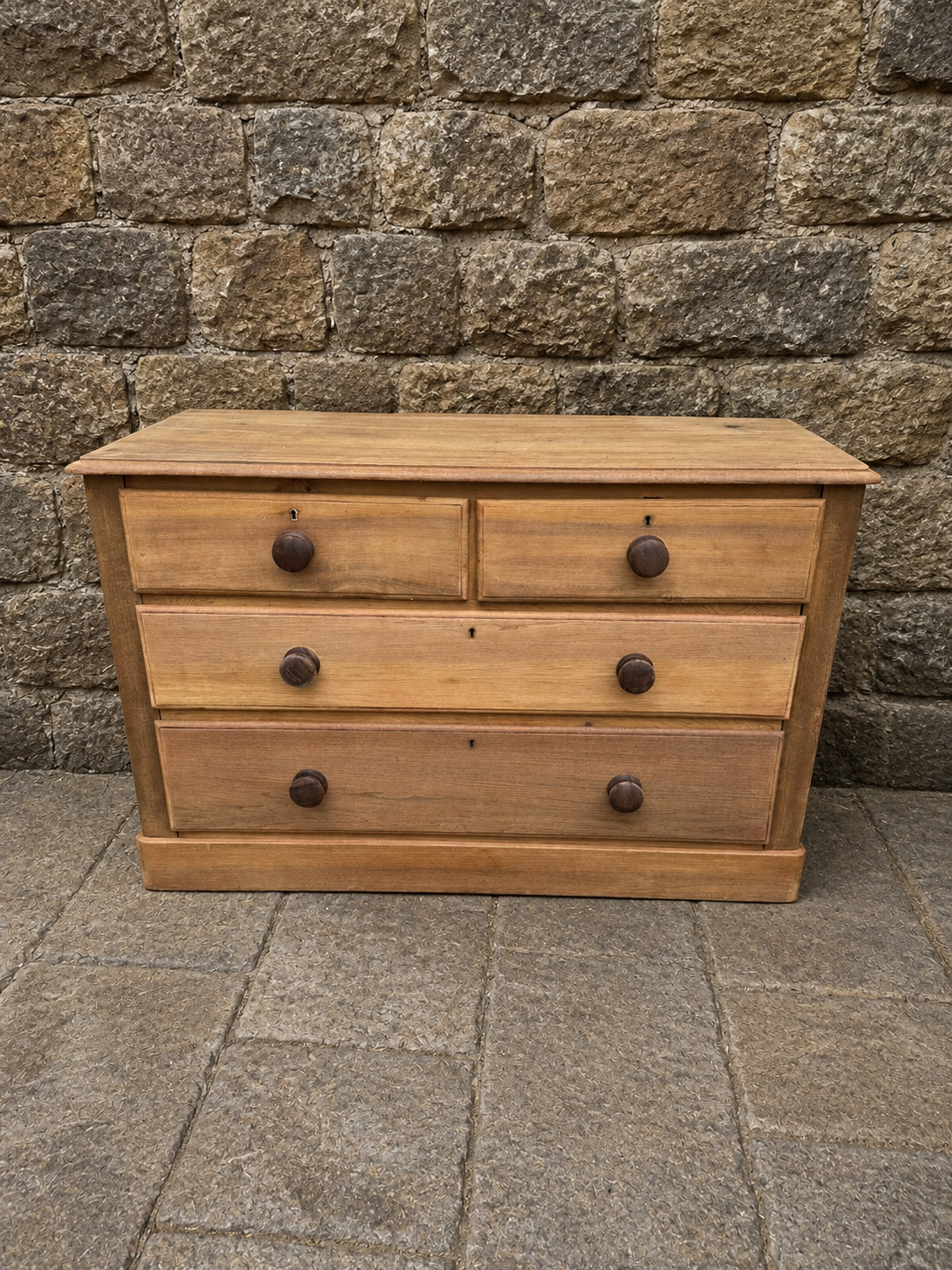 Antique Victorian Stripped Pine Chest of Drawers