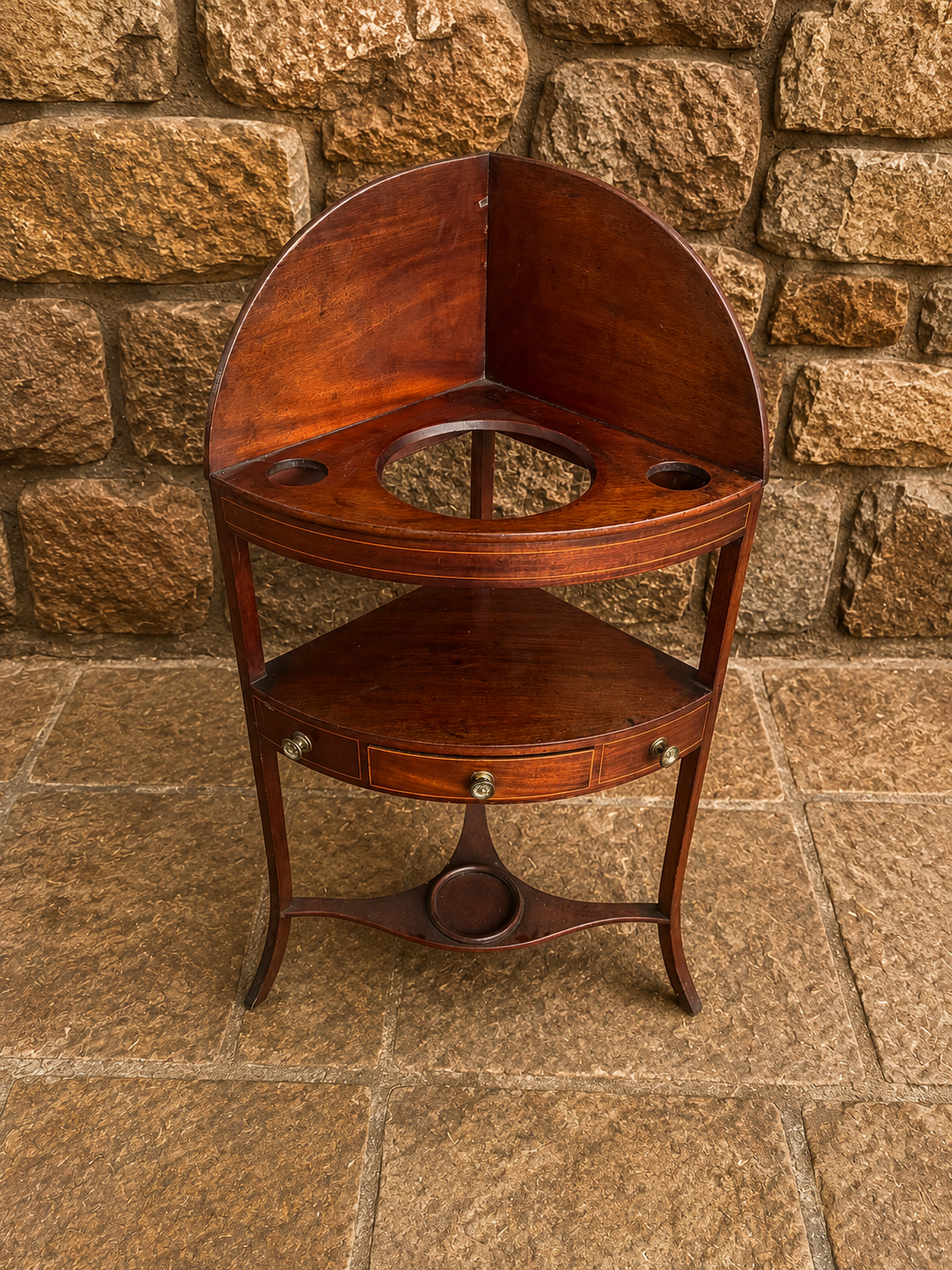 Georgian Revival Mahogany Corner Washstand
