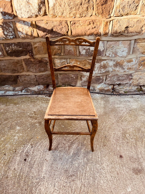 Antique Oak Accent Chair – Victorian / Edwardian Carved Chair Circa 1900