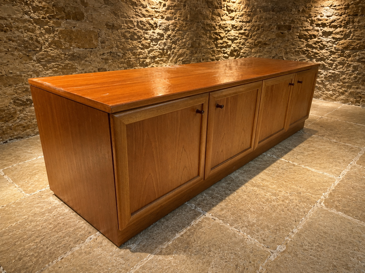 Vintage Mid-Century Modern Teak Sideboard Credenza Media Unit c.1970