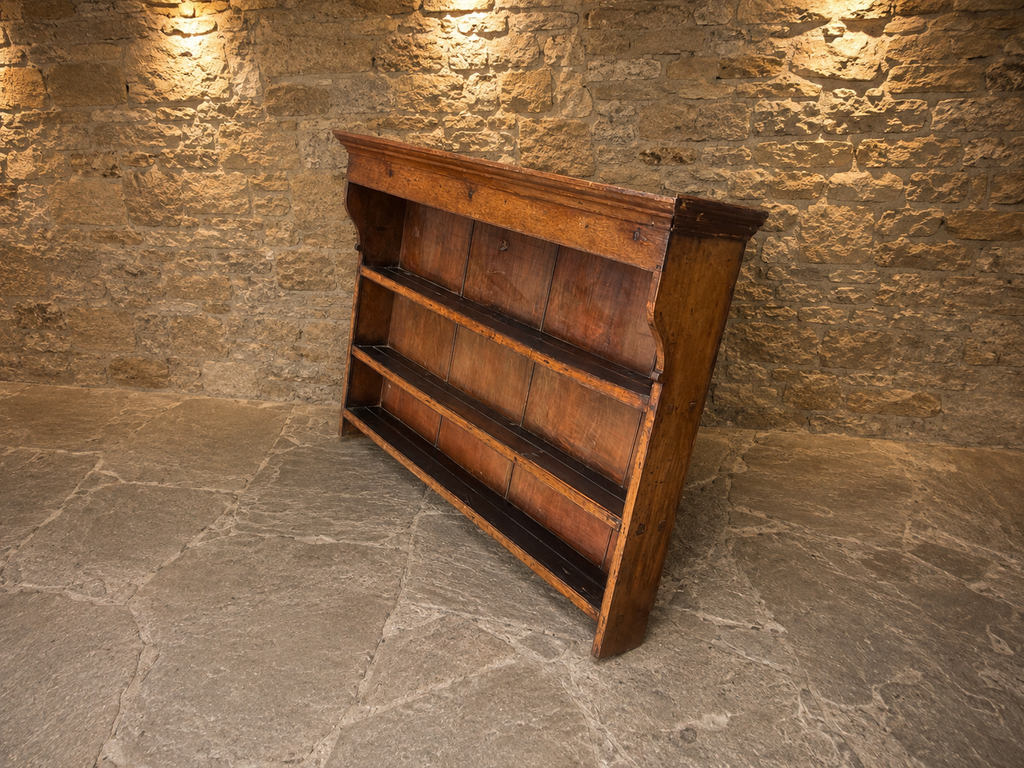 Antique Victorian Oak Open Library Bookcase – Large Country House Bookshelf