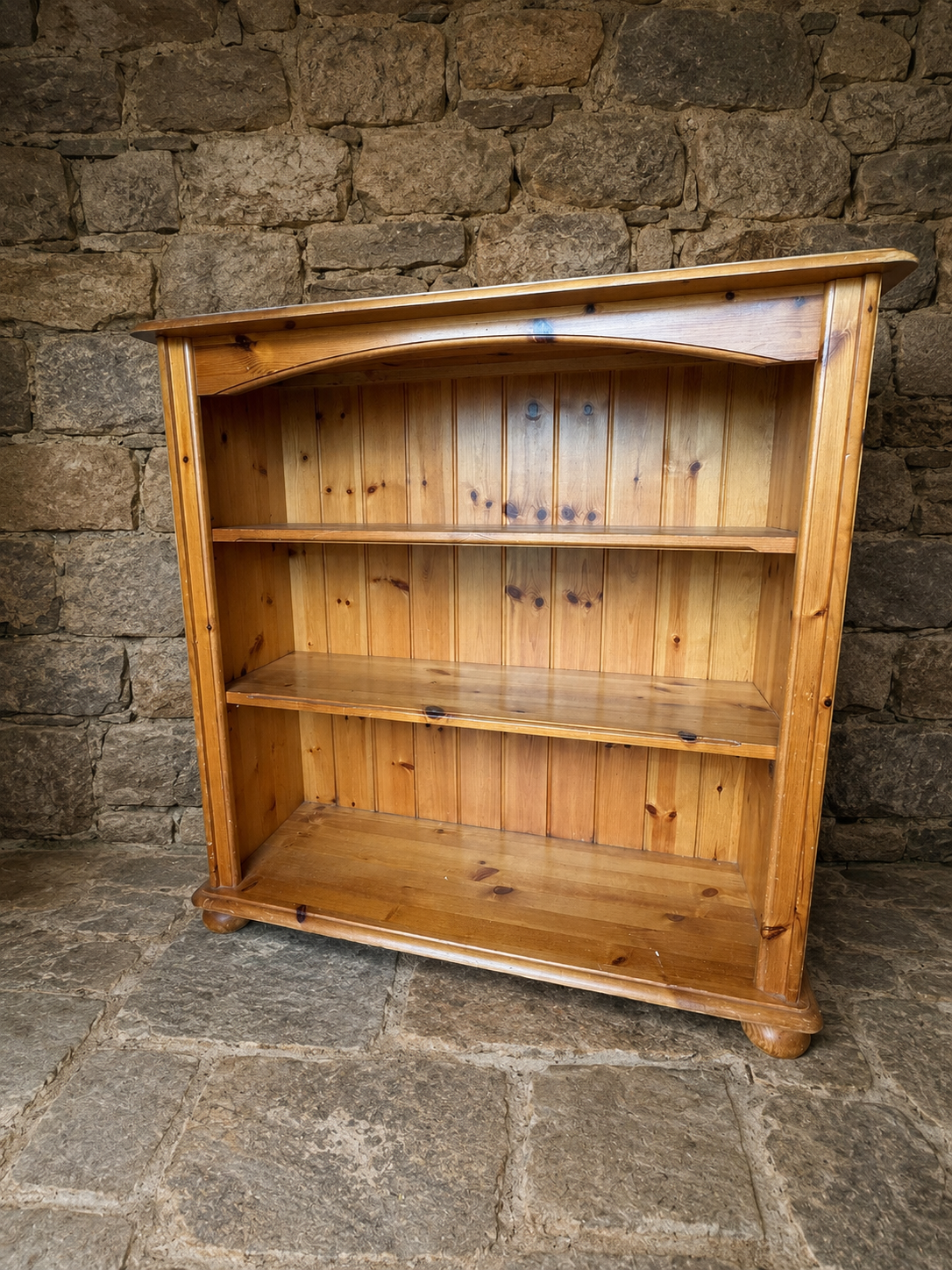 Antique Victorian Pine Open Bookcase c.1880-1900
