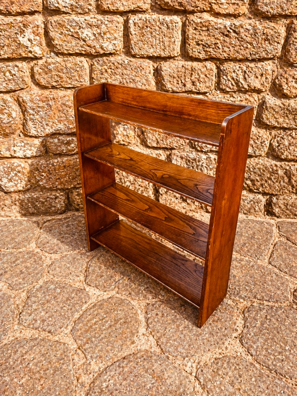 Rustic Pine Open Shelving Unit – Vintage Country Cottage Bookcase