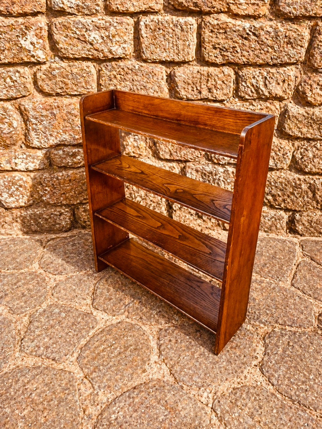 Rustic Pine Open Shelving Unit – Vintage Country Cottage Bookcase