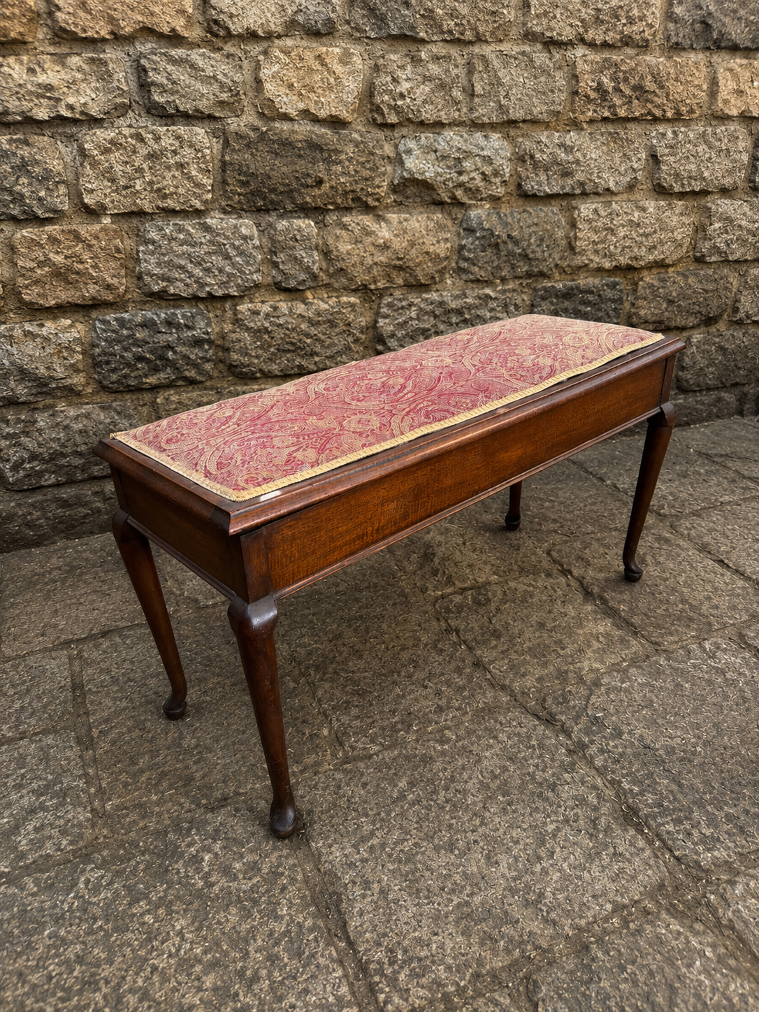 Antique Edwardian Mahogany Window Seat c1910