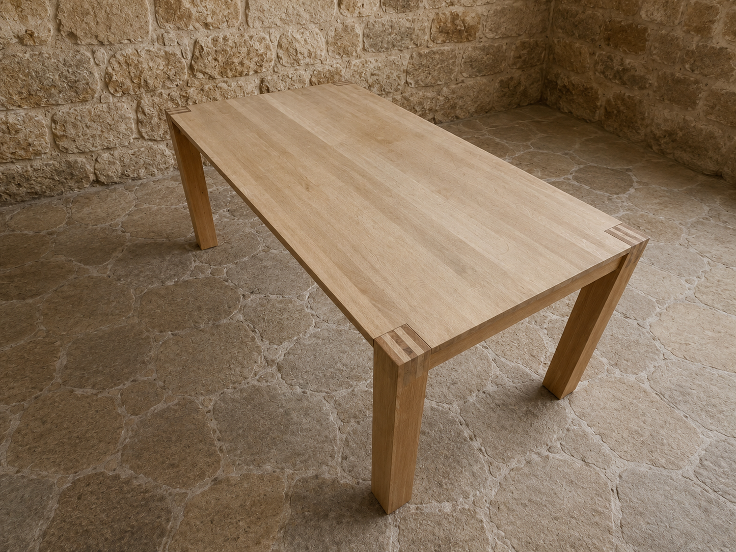Large Solid Oak Contemporary Dining Table