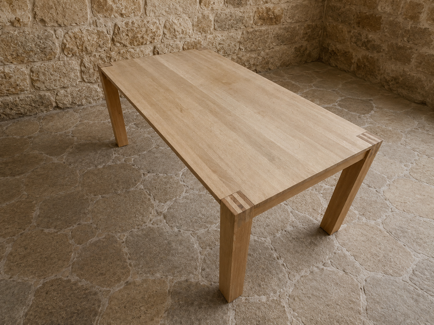Large Solid Oak Contemporary Dining Table