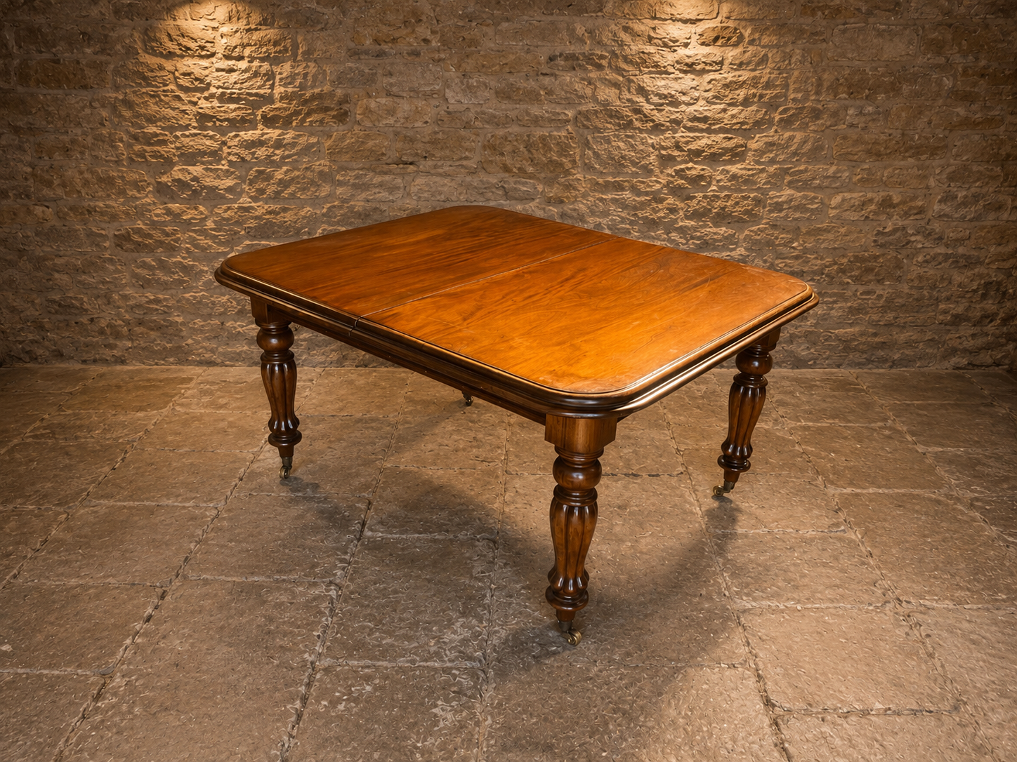 Victorian Walnut Extending Dining Table with Original Castors | Antique 19th Century Dining Table