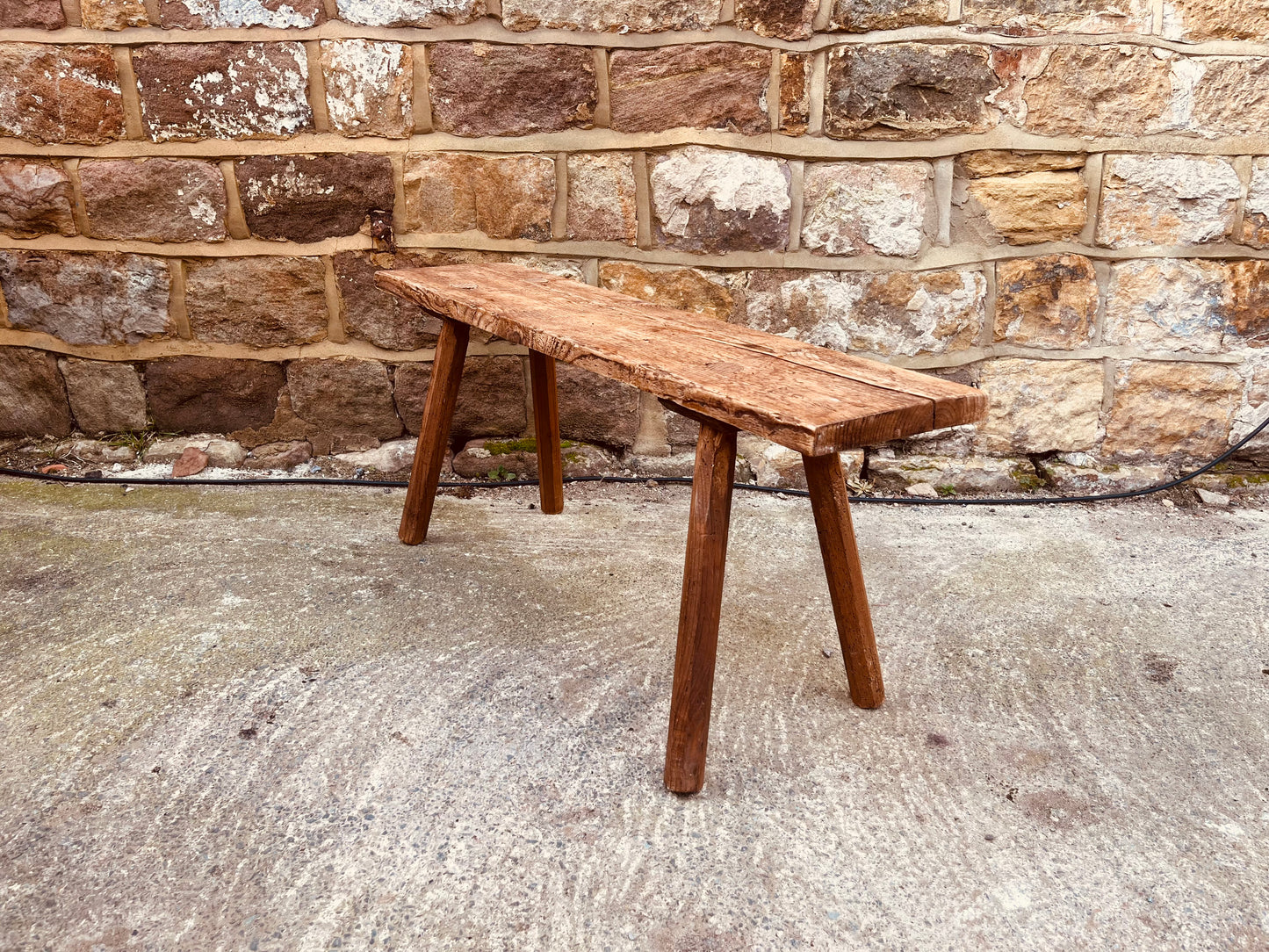 Rustic Reclaimed Wood Farmhouse Bench – Vintage Country Wooden Bench