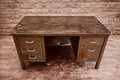 Vintage Industrial Steel Desk with Original Patina