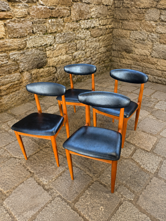 Set of 4 Mid Century Danish Style Dining Chairs