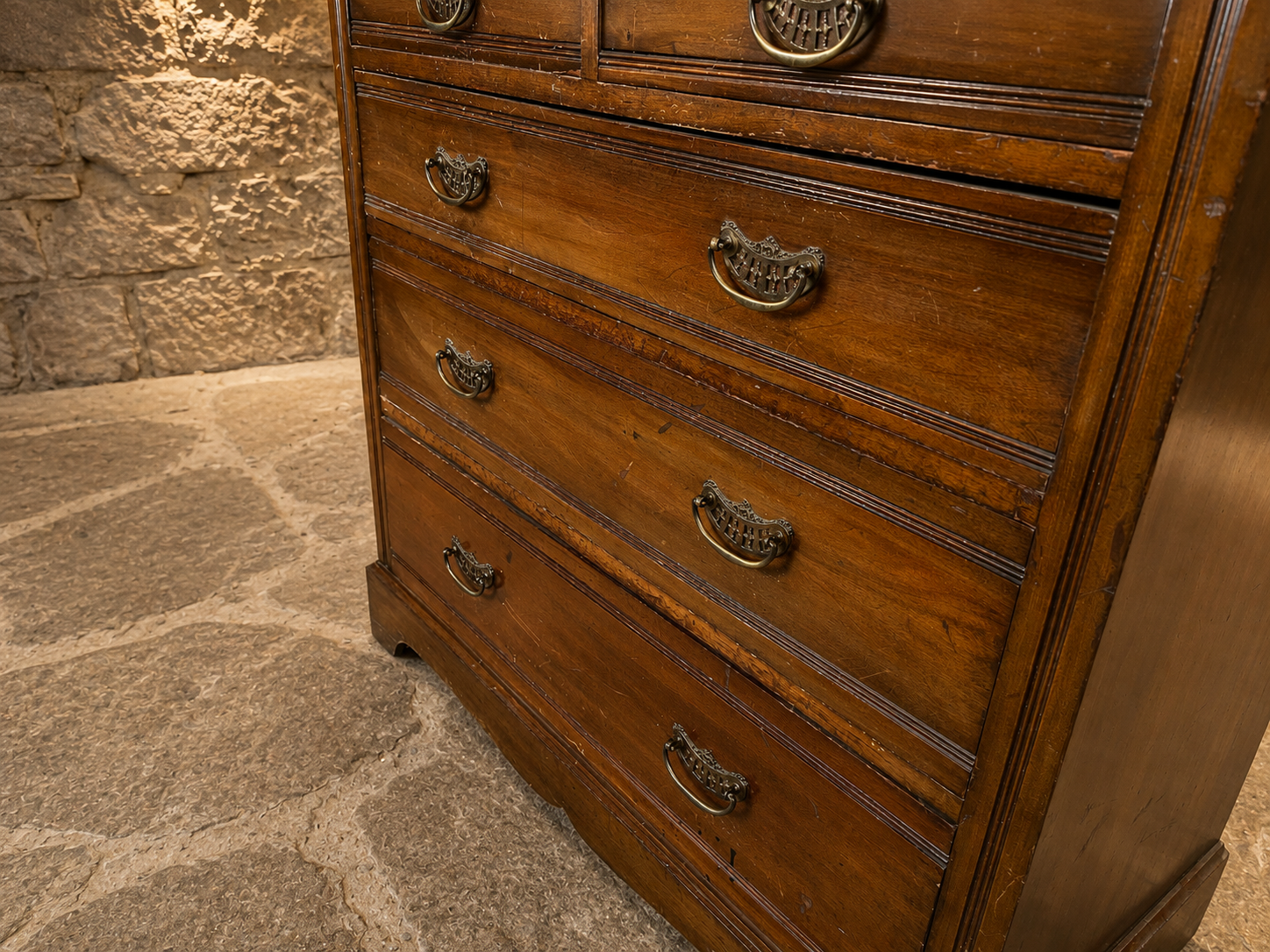 Edwardian Mahogany Chest of Drawers | Antique 2 Over 4 Drawer Chest | Circa 1910