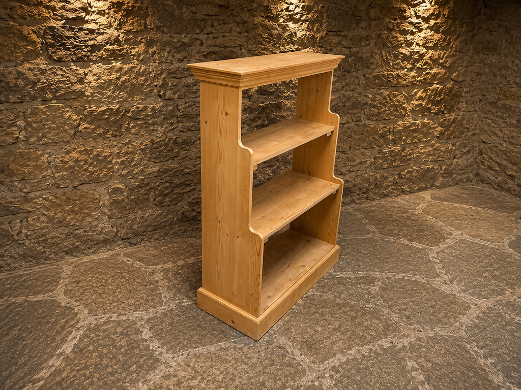 Victorian Solid Pine Open Bookcase | Antique English Shelving Unit | Circa 1890–1910