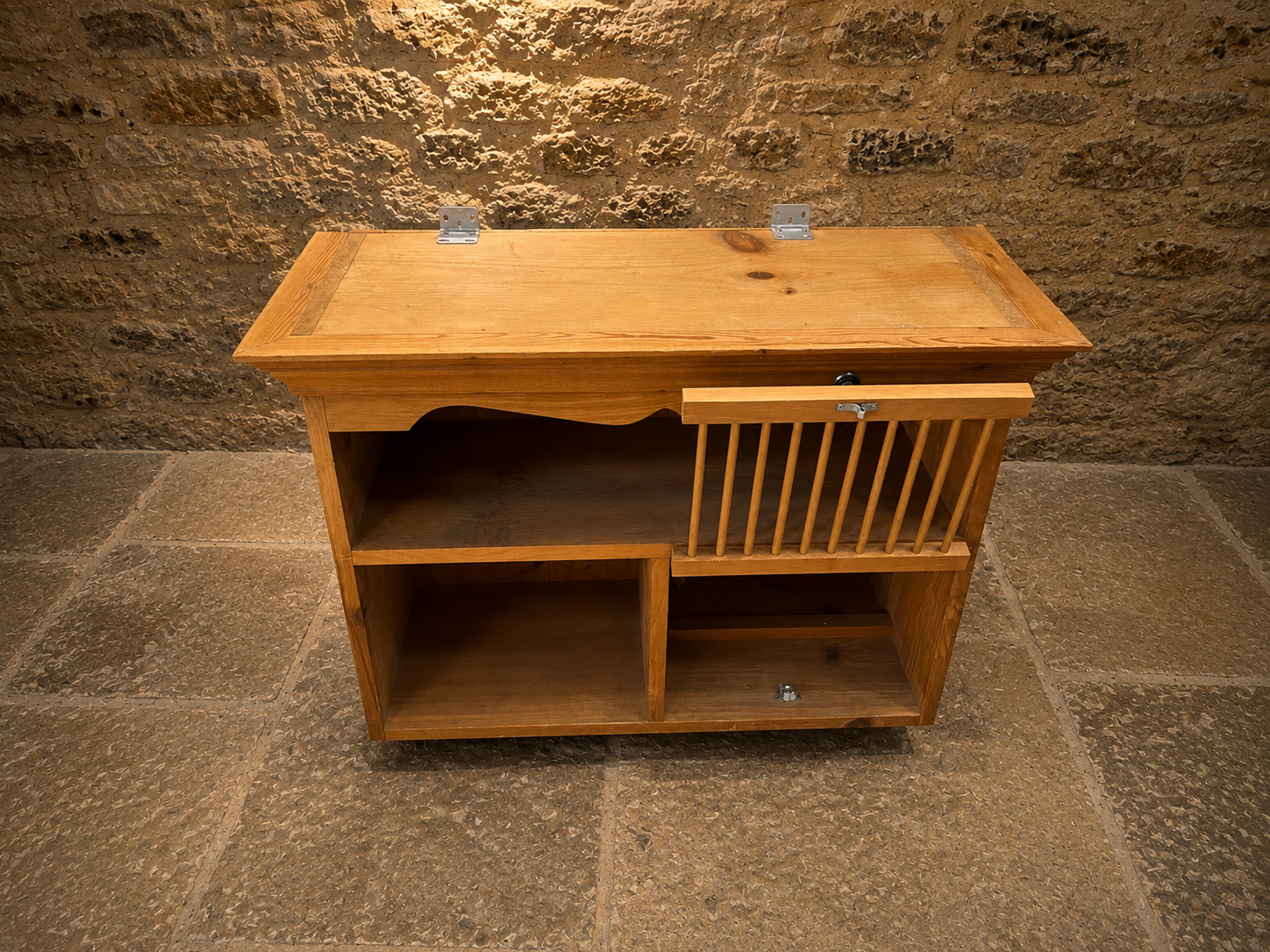 Edwardian Solid Pine Music Cabinet | Antique Record Cabinet | Rustic Storage Cupboard | Circa 1900–1920