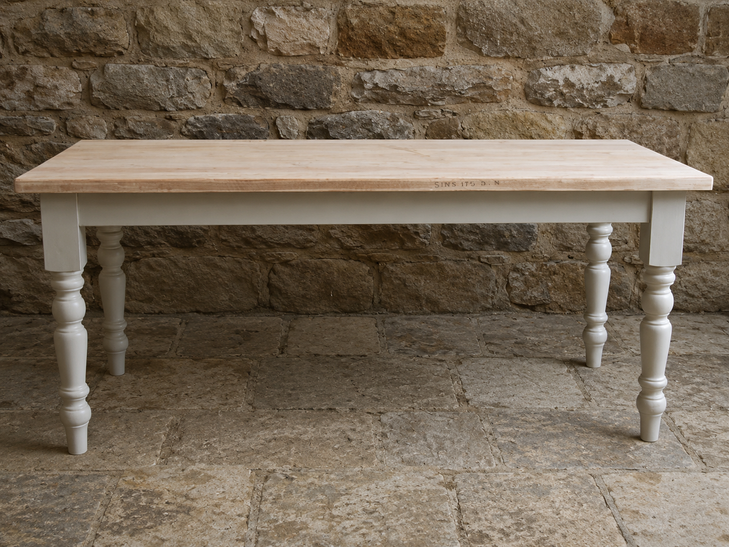Handmade 6ft Farmhouse Refectory Dining Table | Bespoke Rustic Dining Table | Custom Farrow & Ball Colours Available