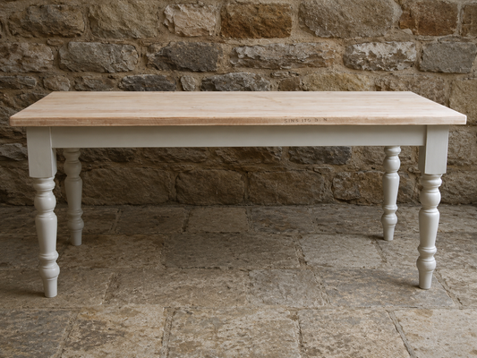 Handmade 6ft Farmhouse Refectory Dining Table | Bespoke Rustic Dining Table | Custom Farrow & Ball Colours Available