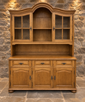 Vintage Solid Oak Country House Dresser – Large Glazed Display Cabinet