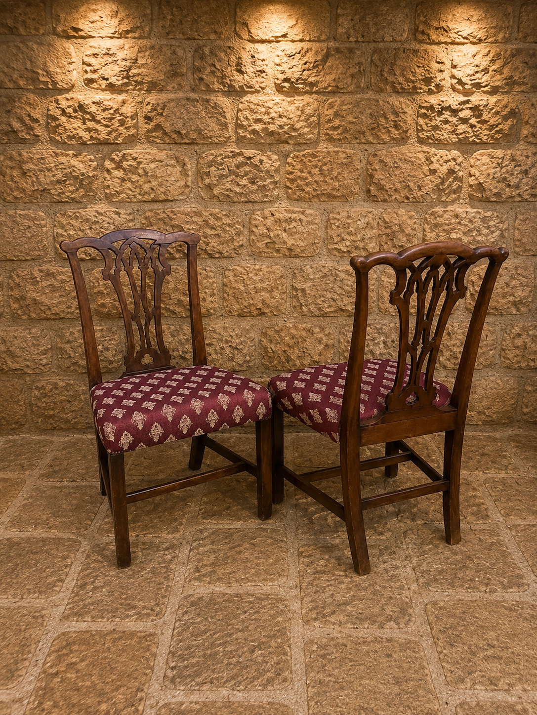 Set of Six Antique Chippendale Style Mahogany Dining Chairs c.1910