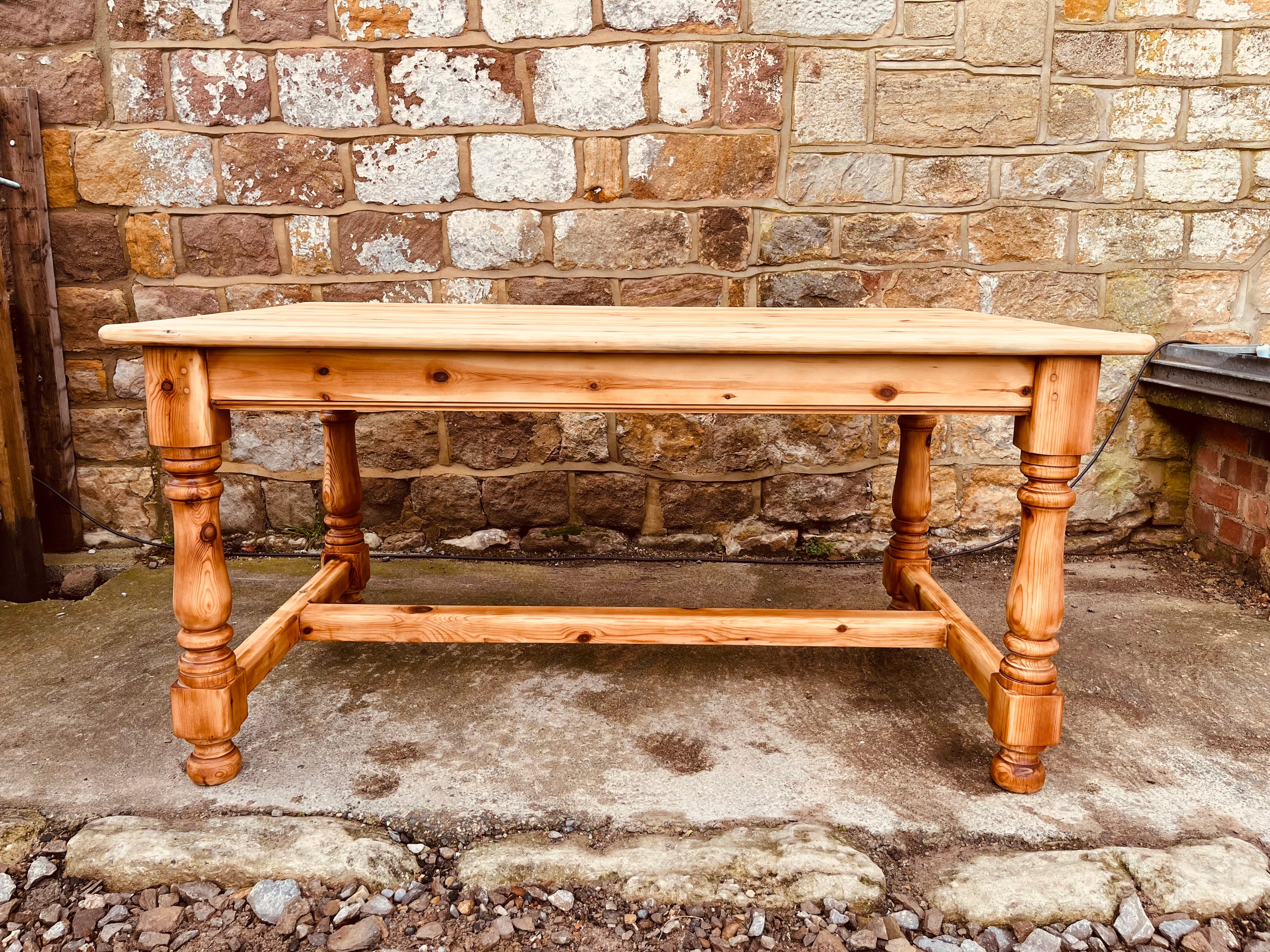 Solid Pine Farmhouse Dining Table