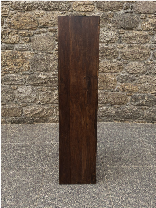 Solid Sheesham Wood Shelving Unit | Modern Rustic Indian Rosewood Bookcase