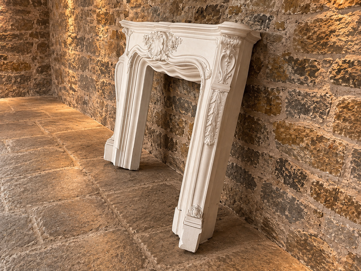 Large Louis XV Style Rococo Fireplace Surround – Ornate French Style Mantel