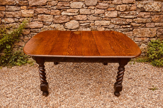 Jacobean Style Oak Dining Table – Barley Twist Refectory Table
