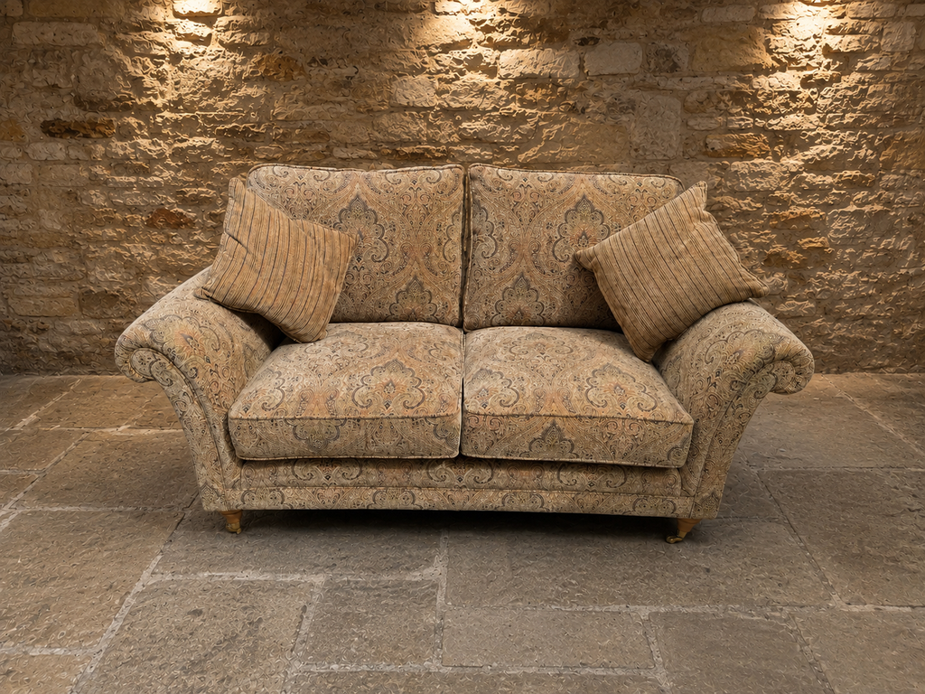 Parker Knoll Two Seater Paisley Sofa – Traditional English Country House Settee