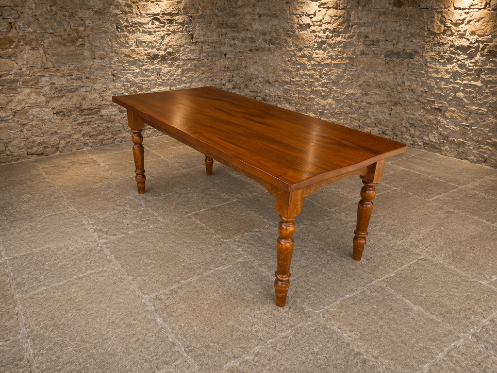 Large Solid Oak Refectory Dining Table | Farmhouse Kitchen Table | Rustic Country Dining Table | Seats 6–8