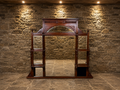 Victorian Oak Overmantel Mirror | Antique Bevelled Wall Mirror with Display Shelves | English Circa 1890–1910