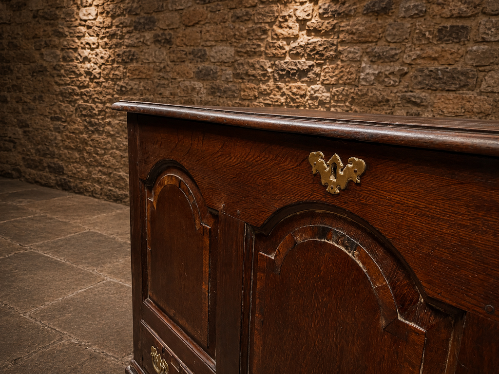 Antique Jacobean Revival Oak Mule Chest | Solid Oak Blanket Chest | Panelled Oak Storage Chest | Country House Furniture | Circa 1900–1930