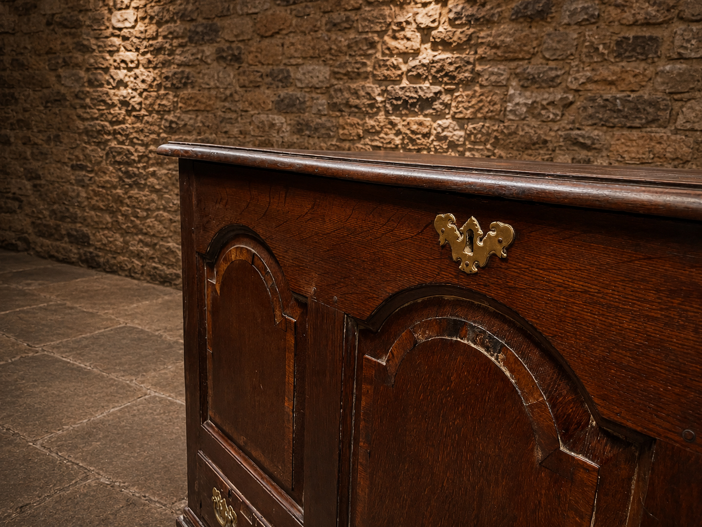 Antique Jacobean Revival Oak Mule Chest | Solid Oak Blanket Chest | Panelled Oak Storage Chest | Country House Furniture | Circa 1900–1930