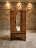 Antique Edwardian Oak Mirrored Wardrobe – c.1900–1915