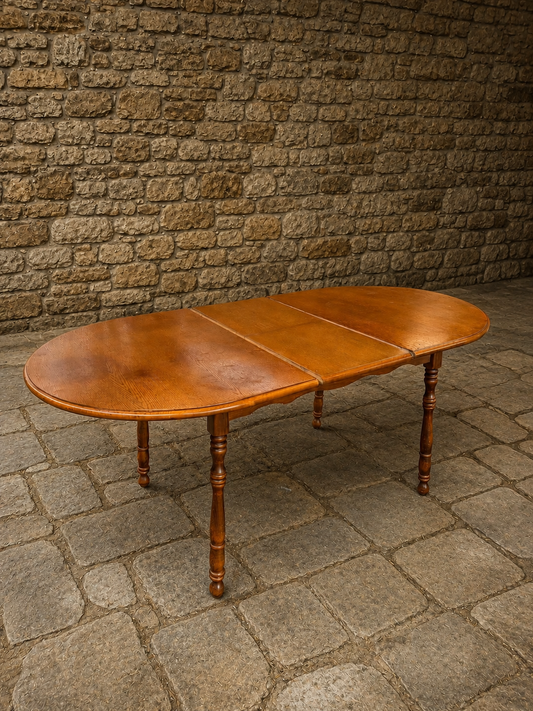 Vintage Solid Oak Extending Farmhouse Dining Table