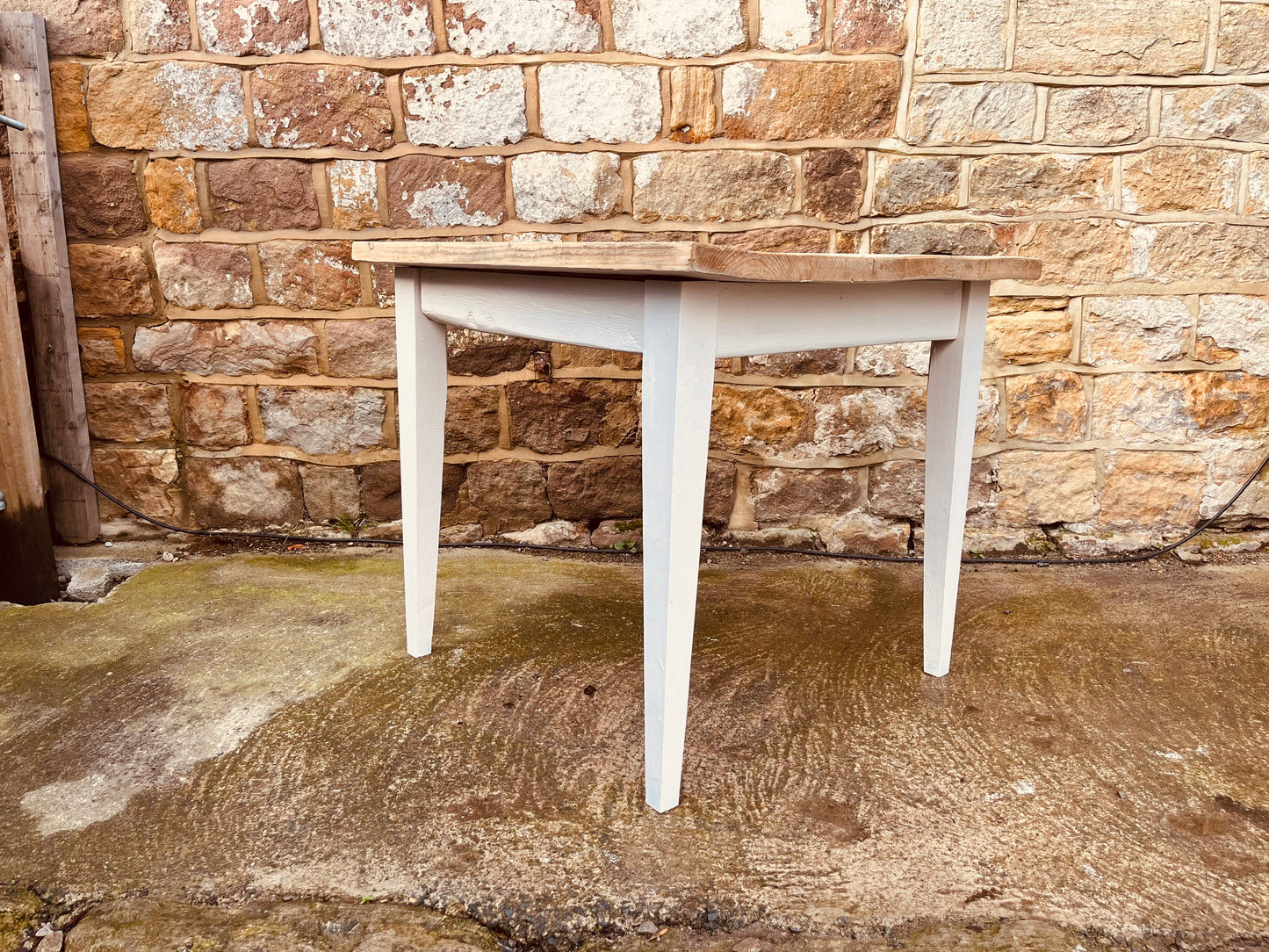 Vintage Farmhouse Kitchen Table with Natural Pine Top