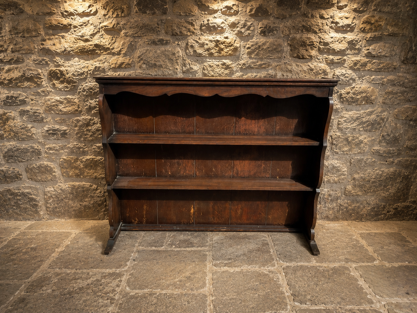 Early 20th Century Oak Plate Rack – Antique Country House Display Shelves